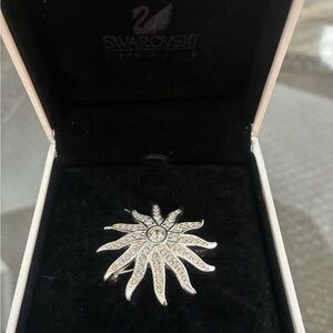 Swarovski Jewelry, Silver Starburst Pin-Brooch- Brand New